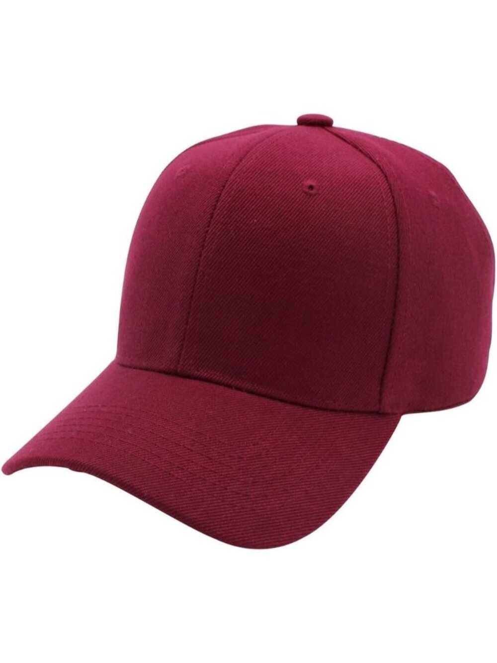 Unisex Burgundy Top Level Baseball Cap Classic Adjustable Plain Hat